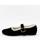 Elka Shearling-Lined Mary Jane Flats