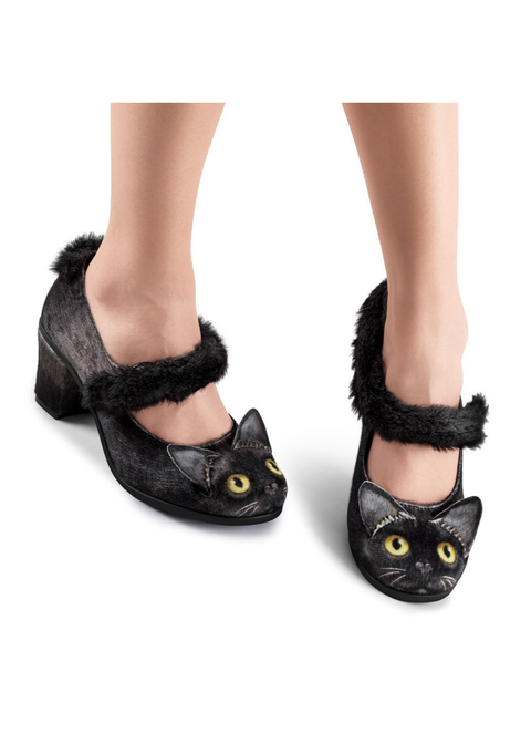 Chocolaticas® Mid Heels Chat Noir Women's Mary Jane Pump