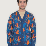 Unisex Bird of Paradise Strelitzia Cardigan 100% Cotton