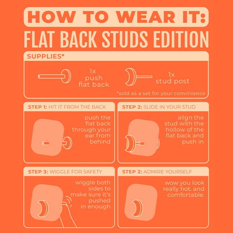 Tiny Bar Flat Back Stud Earrings