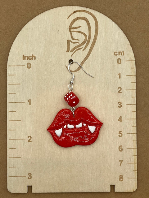 Tattoo Love Vampire Lips Earrings