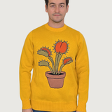 Unisex 100% Cotton Knit Sweater - Venus Flytrap