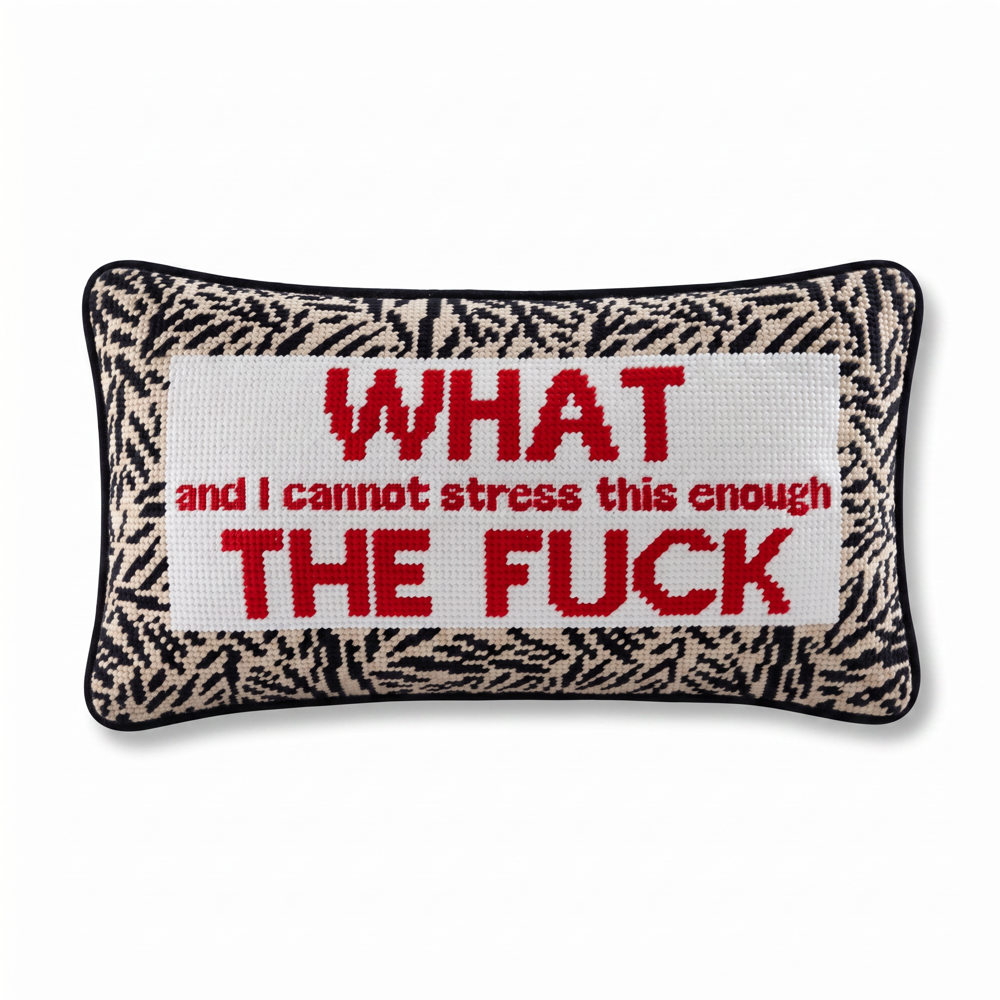 Needlepoint Pillow - WHAT and I cannot stress this enough TF