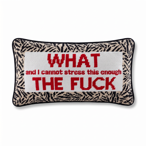 Needlepoint Pillow - WHAT and I cannot stress this enough TF