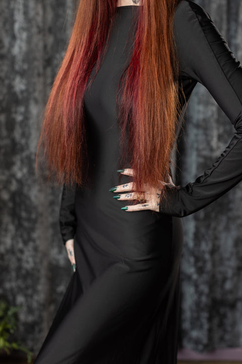 HELENA - Open Back Maxi Dress with Train
