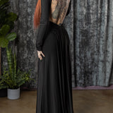 HELENA - Open Back Maxi Dress with Train