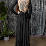 HELENA - Open Back Maxi Dress with Train