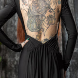 HELENA - Open Back Maxi Dress with Train