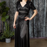CECELIA - 30s Inspired Satin Cocktail Dress