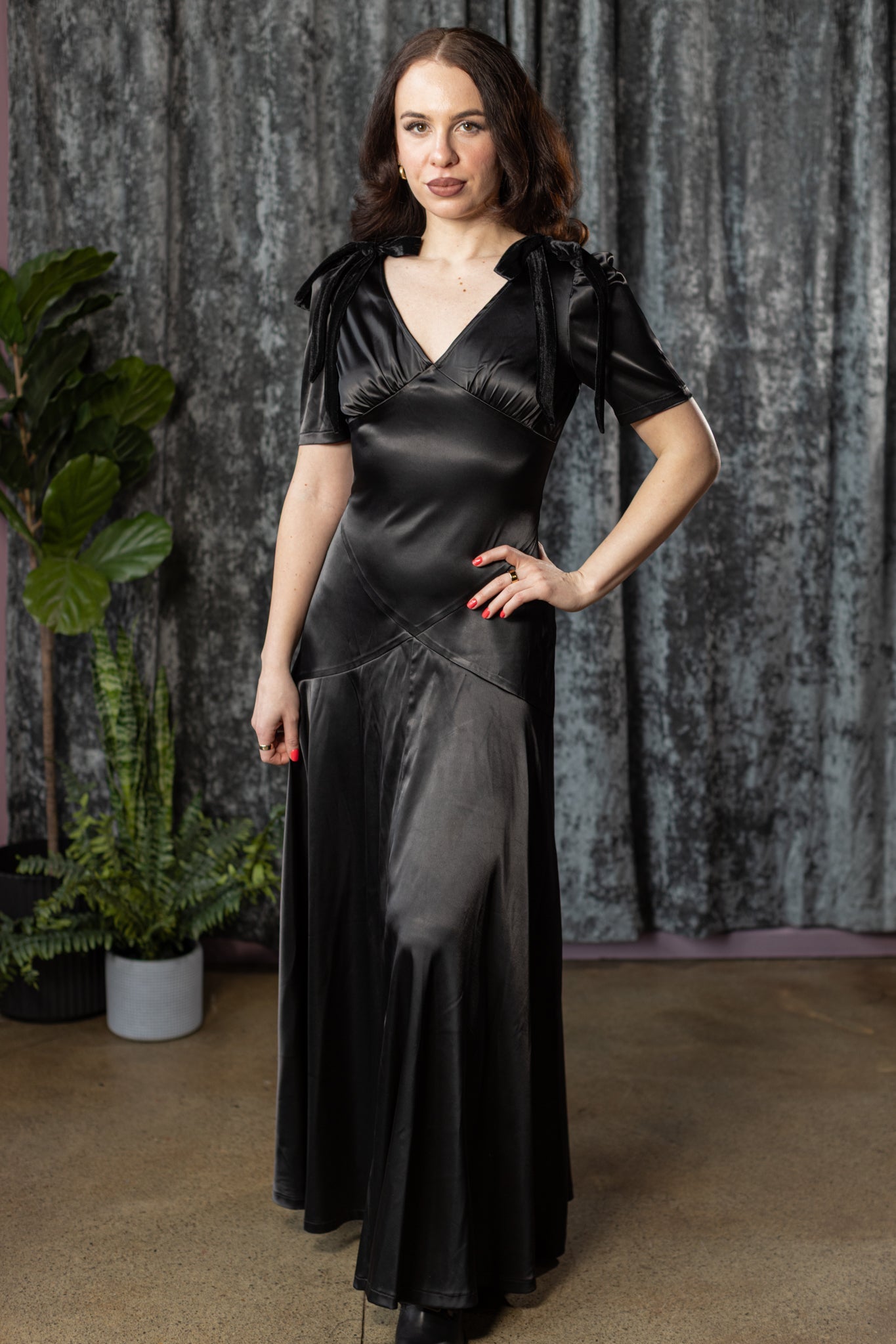 CECELIA - 30s Inspired Satin Cocktail Dress