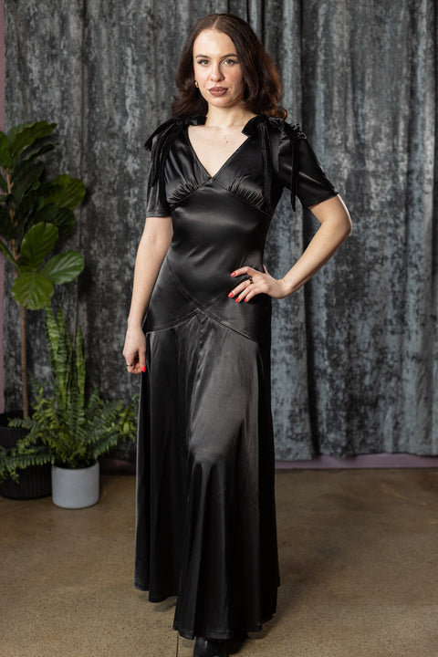 CECELIA - 30s Inspired Satin Cocktail Dress