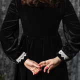 ELORA - Velvet Mini Dress with Collar