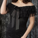 WILHELMINA - Off the Shoulder Lace Ruffle Dress