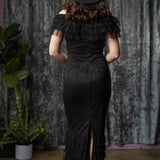 WILHELMINA - Off the Shoulder Lace Ruffle Dress