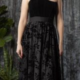 The Mysteria Velvet Flocked Gothic Floral Full Skirt