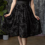 The Mysteria Velvet Flocked Gothic Floral Full Skirt