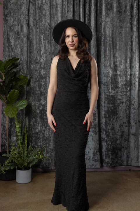 FIONA - Faux Distressed Racerback Maxi Dress