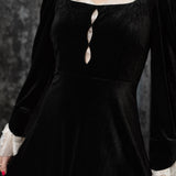 CORA - Velvet Mourning Midi Dress