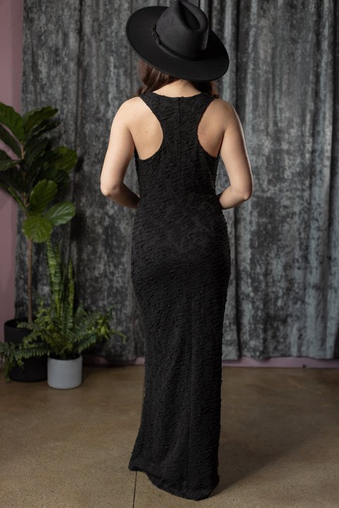 FIONA - Faux Distressed Racerback Maxi Dress