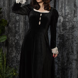 CORA - Velvet Mourning Midi Dress