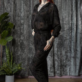 The Sinful Set - WEBS - Sheer Velvet Flocked Track Jacket & Jogger Separates