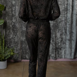 The Sinful Set - WEBS - Sheer Velvet Flocked Track Jacket & Jogger Separates