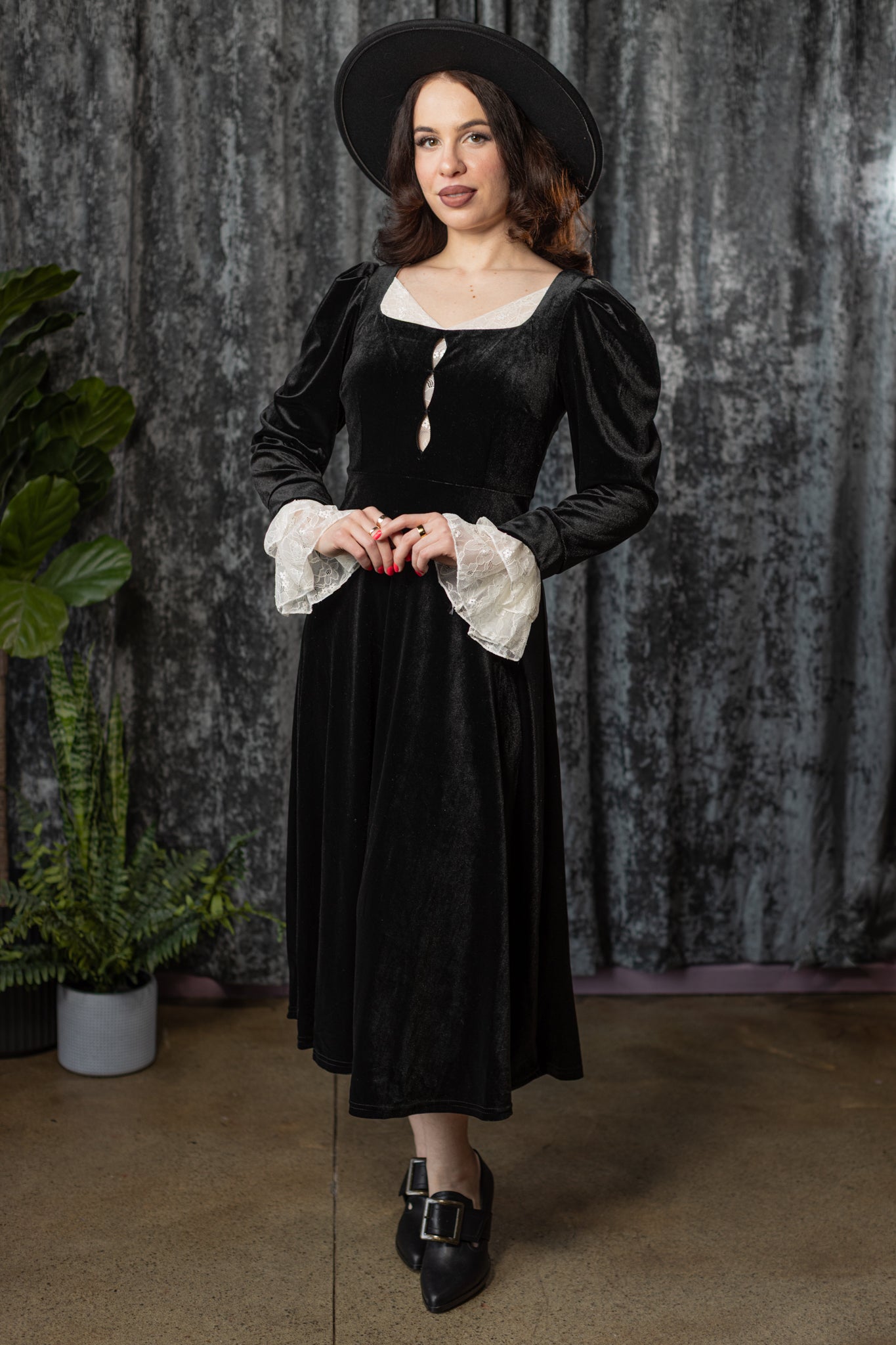 CORA - Velvet Mourning Midi Dress – ModCloth