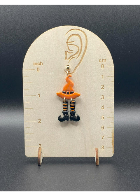 Salem Witch Hat Stockings Earrings