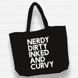 XL Beach Bag Tote - Nerdy, Dirty, Inked and Curvy