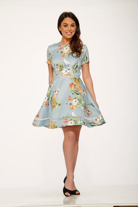 Mint Floral Swing Dress