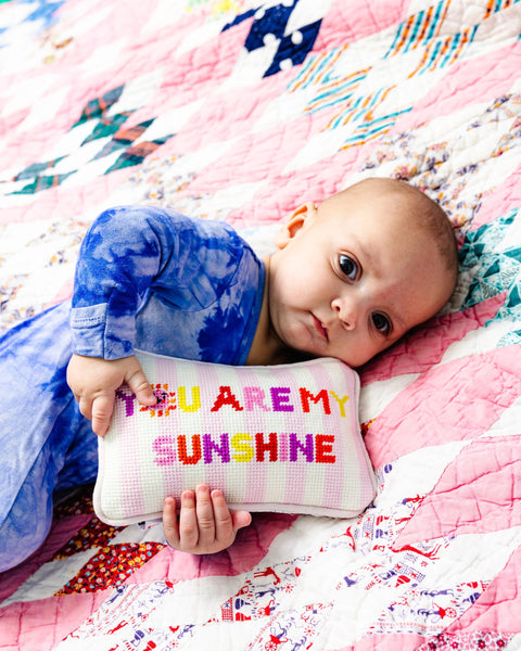 You Are My Sunshine Mini Needlepoint Pillow