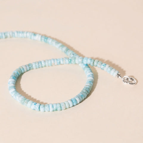 Air Necklace with Natural Larimar Beads