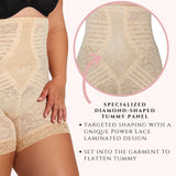 No Roll High Waist Lace Thigh Slimmer with Extra Firm Support | Style 6207