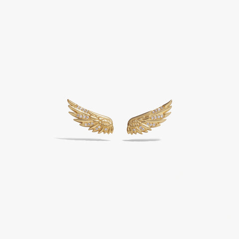 White Sapphire Wing Ear Climber Earring