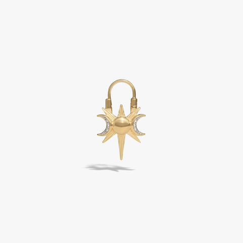Spiked Triple Moon Huggie Earrings