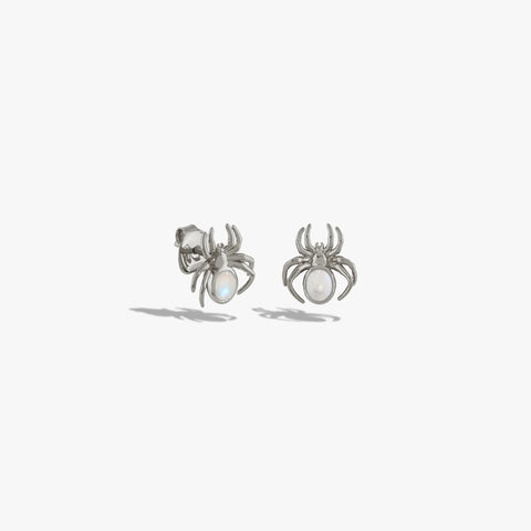 Moonstone Spider Stud Earrings