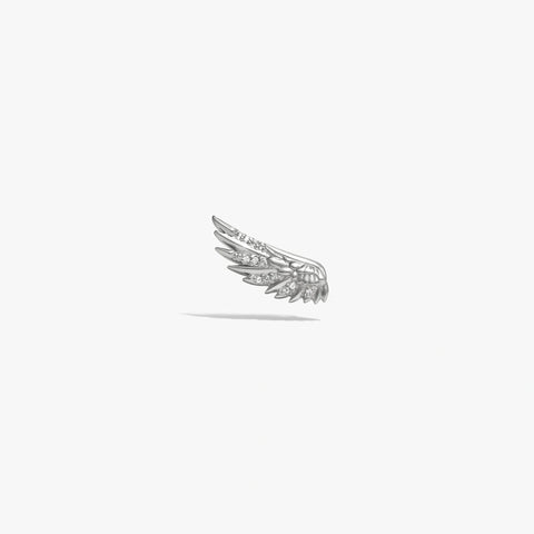 White Sapphire Wing Ear Climber Earring