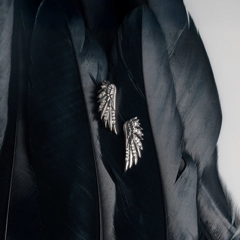 White Sapphire Wing Ear Climber Earring
