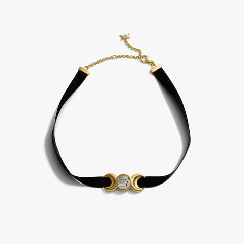 Triple Moon Velvet Choker