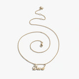 Devil Nameplate Necklace Sterling Silver