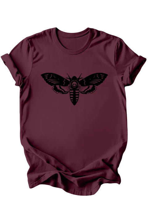 Death Moth T-Shirt: Burgundy or Emerald