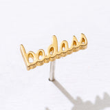 Badass Script Stud Earrings