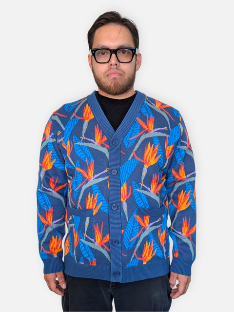 Unisex Bird of Paradise Strelitzia Cardigan