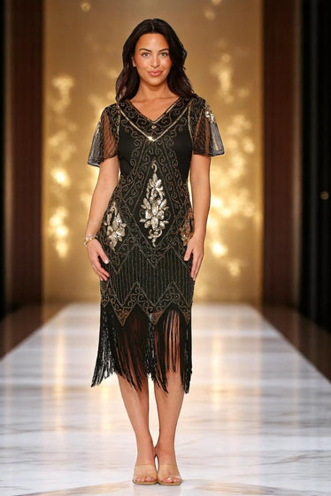 Black & Gold Flapper Dress