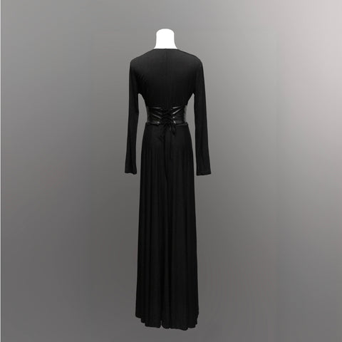 Blair - Jersey Maxi Dress with Vegan Leather Corset Waist