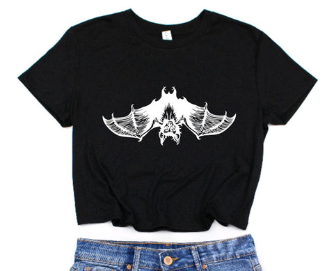 Hanging Bat: Cropped T-Shirt