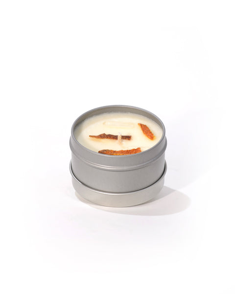 Citrus Ritual Candle with Quartz and Herbs