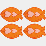 Octaevo Cocktail Coasters - Fish Orange (Set of 4)