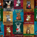 Cats & Coffee Collared Dress