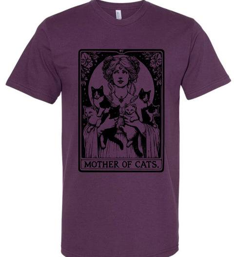 Mother of Cats Tarot T-Shirt: Plum